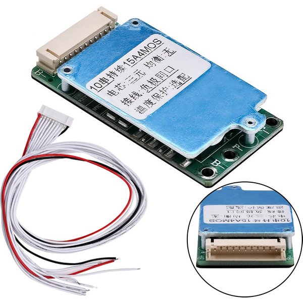 BMS 10S 36V 15A Li-ion Lipolymer 18650 Battery Charge Board Short Circuit Protection Common Port For Ebike Escooter