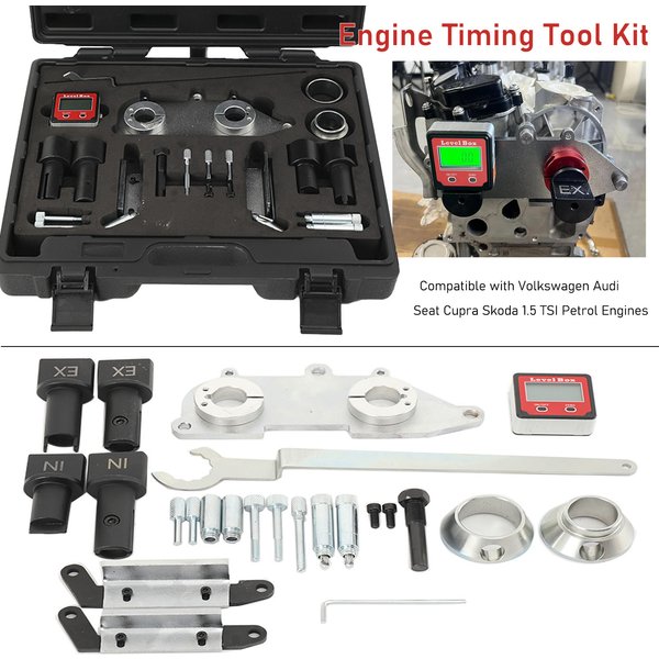 VAS 611007 Motor-Einstellwerkzeug-Set Kompatibel mit Volkswagen Audi Skoda Seat 1.5L TSI Benzinmotor, Kurbelwellen-Einstellwerkzeuge für 1.4 1.4T 1.5 1.6 1.6L EVO VAS611007