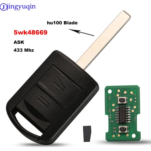 Jingyuqin 2BT Remote Key für 5WK48668 für AGILA MERIVA ASTRA CORSA C COMBO VAN TIGRA VECTRA ASK 433,9 MHz mit ID40 Chip für Opel