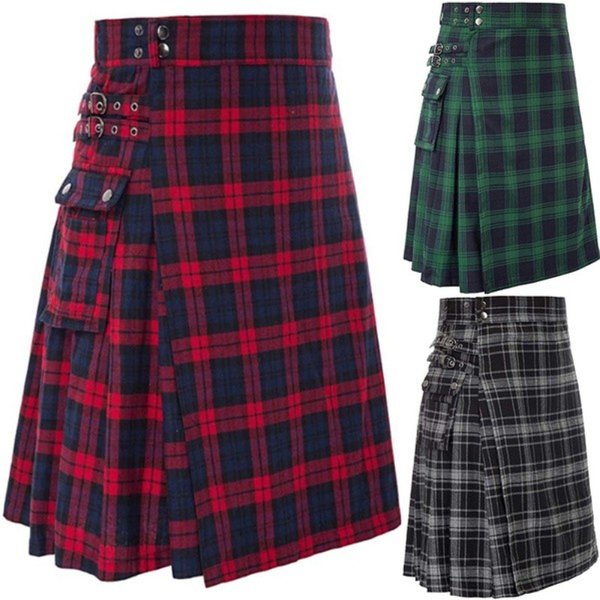 Jupe courte pour hommes, Kilt pratique traditionnel en tartan des Highlands