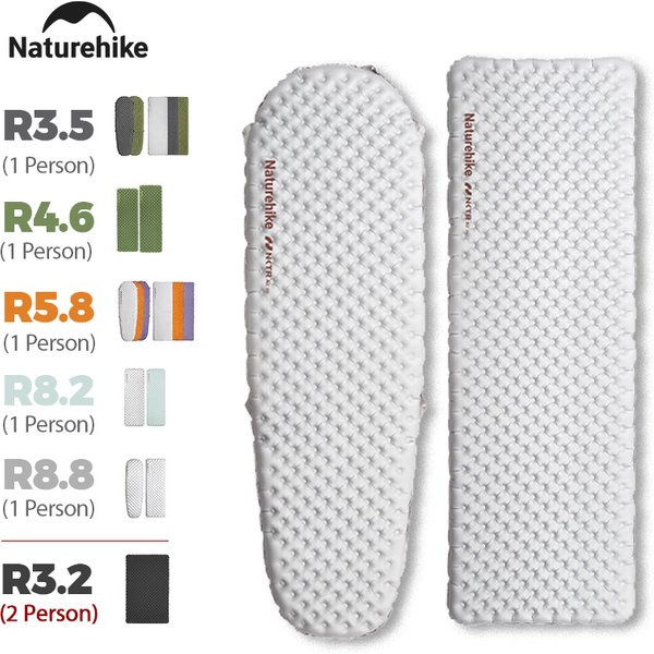 Naturehike Aufblasbare Matte 3.2/4.6/5.8/8.8 R-Wert Outdoor Ultraleichte Schlafmatte Camping Tragbare Zelt-Einzelmatte Feuchtigkeitsbeständige Matten