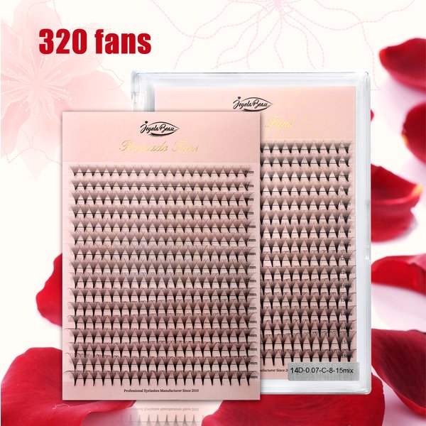 Extensions de cils individuels Goddess Premade Volume Fans 4D 5D 6D 7D 8D 10D 12D 14D 16D 20D, tige pointue, 320 fans, Faux Mink