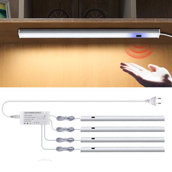 Lampe LED de nuit 220V avec capteur de mouvement pour armoire et cuisine, barre lumineuse à détection de mouvement (prise UE)