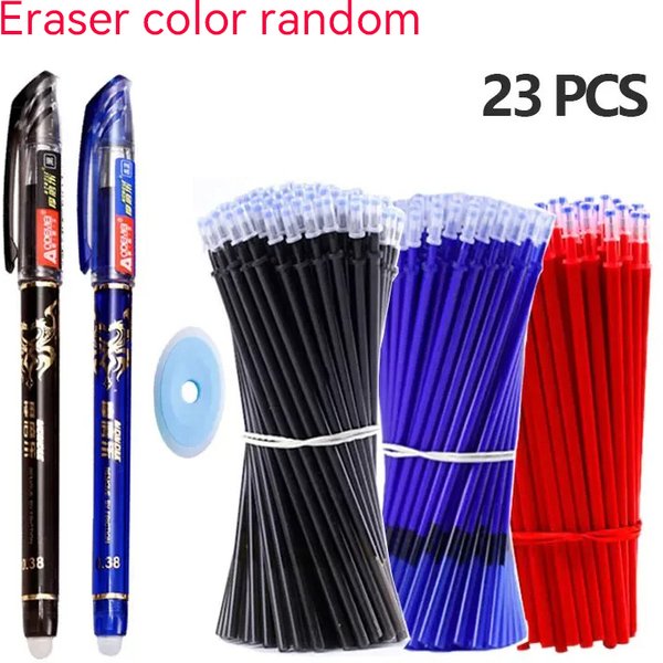 Erasable Gel Pens Set 0.5 mm Fine Point Blue Kawaii Ballpoint Pen for Writing Korean Stationery Office School Supplies