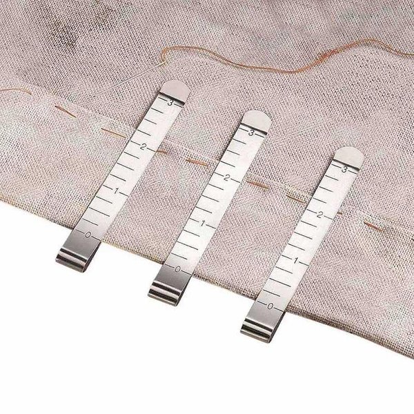 Clip de sertissage de couture en métal, en acier inoxydable, pour bricolage de vêtements, couture, marquage, règle de Quilting, 1/3/5 pièces
