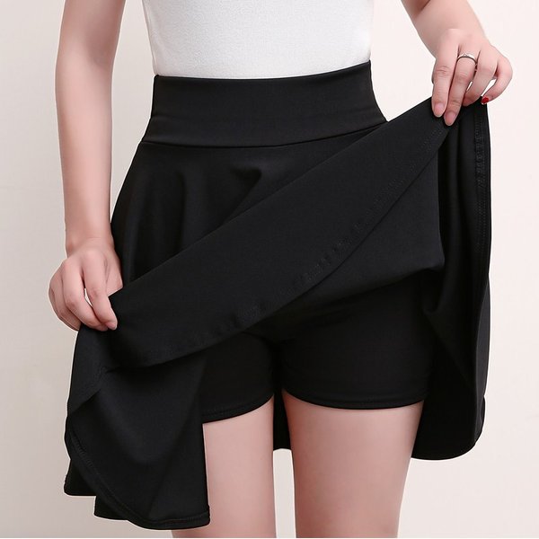 Mini jupe évasée pour femme, jupe courte basique, mode polyvalente, noire, décontractée, patineuse, moyenne plissée, moelleuse, grande taille, 2025