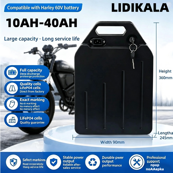 Original Harley Citycoco 60V 40Ah Elektromotorrad Wasserdichte 18650 Lithium-Batterie Geeignet für CityCoco Elektroroller-Akku