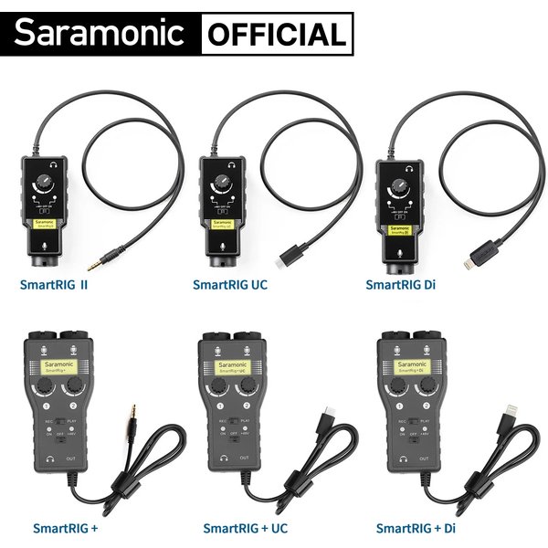Saramonic SmartRig Professionelle Audio-Schnittstelle für Gitarre, XLR-Mikrofon, Audio-Mixer, Verstärker für PC, Computer, Smartphone, DSLR