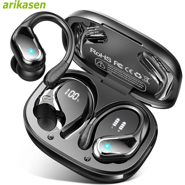 75 godzin słuchawki Bluetooth 5.3 IP7 wodoodporne słuchawki bezprzewodowe z ENC mikrofon z redukcją szumów głębokie basy do treningu sportowego siłownia