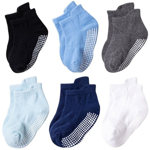 6 paare/los 0-7 Jahre Kinder Mädchen Jungen Bodens ocken gestreifte Sport Kinder Anti-Rutsch-Boots socken für Jungen Frühling Herbst neu