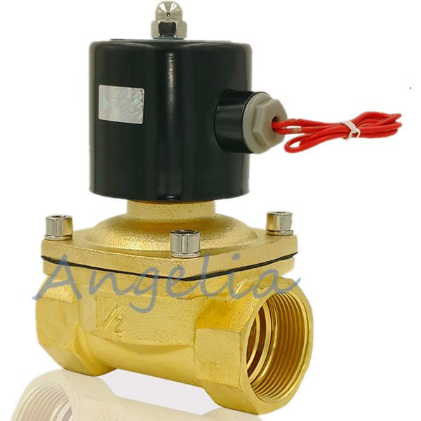 Électrovanne électrique en laiton AC220V/24V,DC24V/12V G1/4 ",3/8",1/2", vanne pneumatique pour eau, Air, gaz normalement fermée