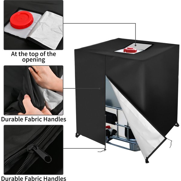 210D waterproof dust cover rainwater tank Oxford cloth UV protection cover garden box cover IBC container protective cover