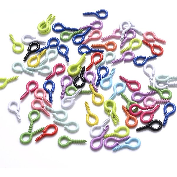 100 teile/los 4x8mm Bunte Eyepins Für Schmuck Machen Erkenntnisse Ösen Schraube DIY Armband Halskette Ohrring Schlüsselbund zubehör