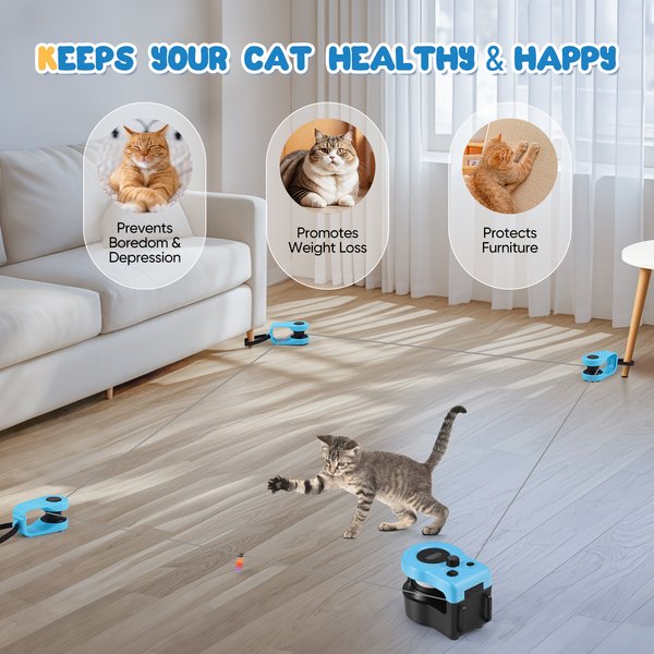 Elektrisches Katzen-Laufband Jagdspielzeug Automatisch/Ferngesteuert Wiederaufladbares Katzen-Laufband Einstellbare Geschwindigkeit Simuliertes Katzenjagd-Spielzeug
