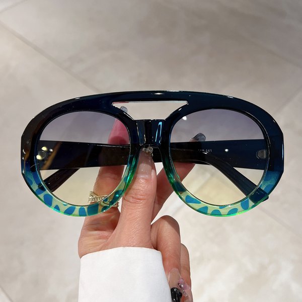 KAMMPT Übergroße Runde Goggle Männer Mode Doppel Brücke Farbverlauf Candy Farbe Frauen Shades Brillen Trendy Neue UV400 Sonnenbrille