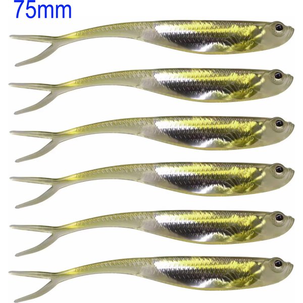 12pcs Soft Bait 75mm 1.8g Jerk Shad Soft Swimbait Lures Freshwater Silicone Artificial Soft Baits For Carp Trout Bass Fishing