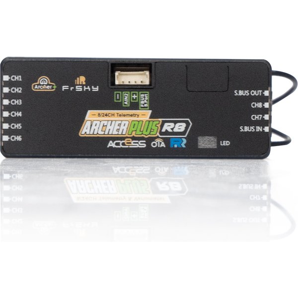 FrSky Archer Plus R8 2,4 GHz 8-Kanal-RC-Empfänger, ACCESS und ACCST D16 Dual-Protokoll, zwei abnehmbare Antennen, PWM, SBUS, FBUS-Telemetrie für RC-Flugzeuge
