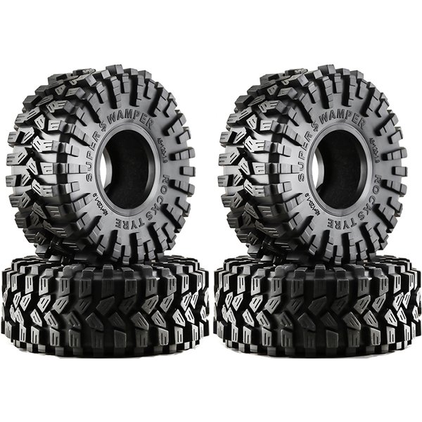 RS 4 pièces 118*45mm 1.9 "pneus de roue en caoutchouc de grappin de boue pour 1:10 RC voiture sur chenilles TRX4 Axial SCX10 II 90046 Redcat Gen8