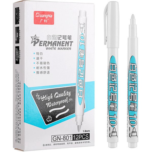 GN 1/4Pcs Oily White Marker Pen Graffiti Pens Waterproof Permanent Tire Painting Notebook Tyre Tread Environmental Pen