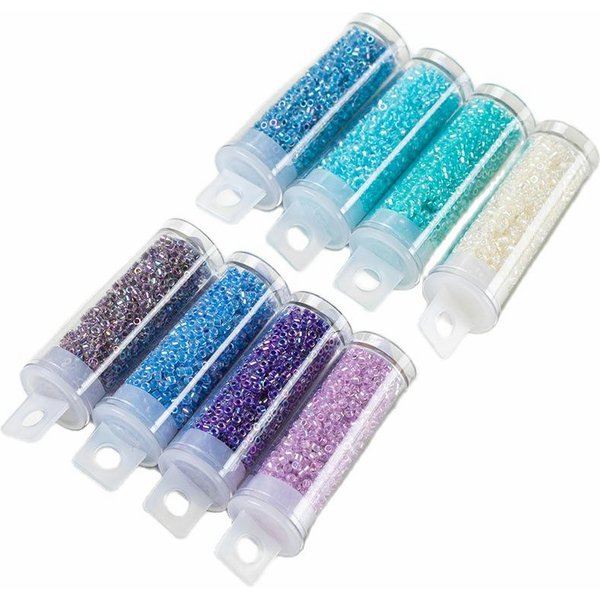 2 mm Glasperlen in gefärbten Farben mit AB, cremiges Weiß, 1200 Stück/Röhrenperlen, Kleidungszubehör, handgefertigte Nähgeschenke
