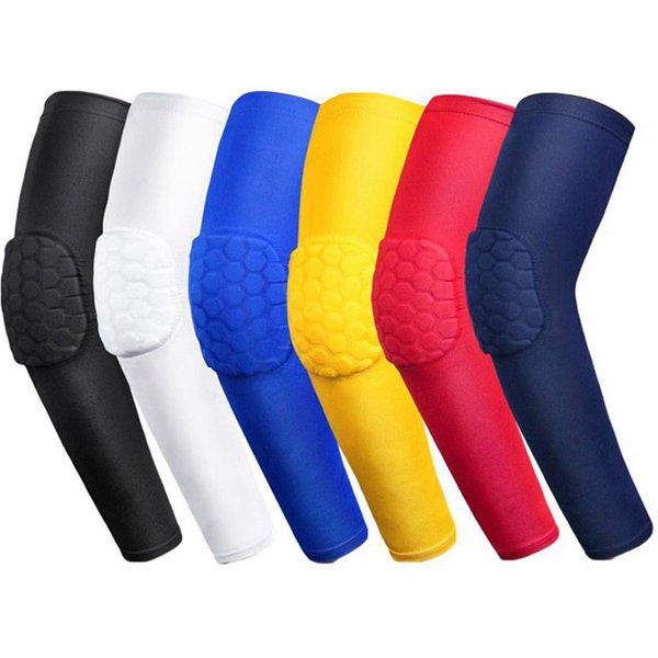 WOSWEIR-Coussinets de soutien du coude en accent d'abeille pour basket-ball, attelle pour fitness, protecteur, bras élastique, manches de compression, volley-ball, 1 pièce