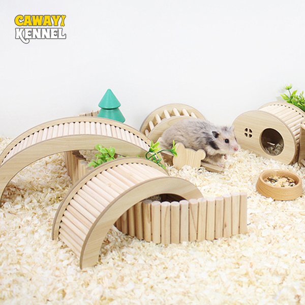 Hamster Holz Stufen Brücke Spielzeug Meerschweinchen Igel Eichhörnchen Bogen Brücke Kleine Haustier Übung Spielzeug Bogen Brücke D9254