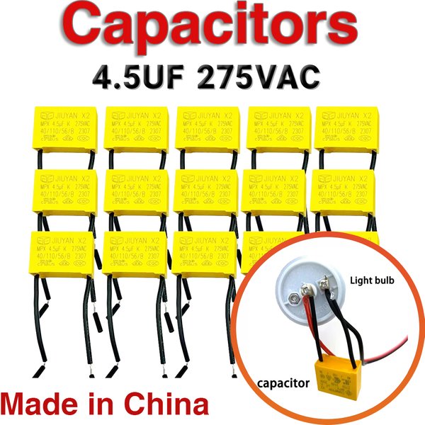 4,5UF Sicherheitskondensator 275V 275VAC 225er Rastermaß 27mm Polypropylen-Folienkondensator Geeignet für Smart-Touch-Schalter Ohne Neutralleiter