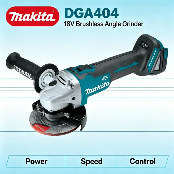 Makita DGA404 18V Bürstenloser Akku-Winkelschleifer, wiederaufladbares Elektrowerkzeug zum Schneiden, Schleifen, Polieren von Metall, für Autoreparaturen, Werkstätten und Heimwerkerarbeiten