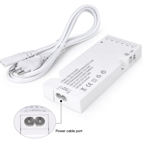 Transformateur d'alimentation LED AC110-240V vers DC12V 24V 2A 3A avec 6/10 ports Dupont pour éclairage de meuble, armoire et bande LED