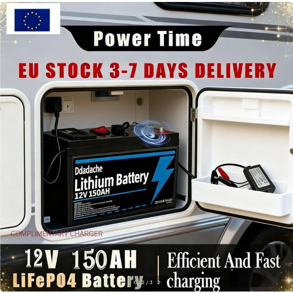 12V 150Ah Lithium LiFeP04 Batterie für Solarladung, Fischfinder, Marine, Outdoor-Camping, Off-Grid-Anwendungen mit USB-Anschluss