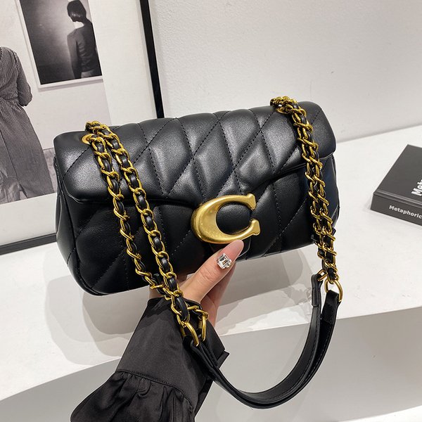 Sac à bandoulière en cuir PU de qualité pour filles, sac à main de luxe à chaîne pour femmes, sac de transport léger de marque, sacs carrés à pompons