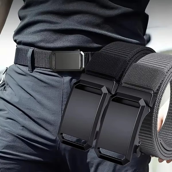 Nouvelle ceinture à boucle automatique, ceinture en toile tactique pour vêtements de travail, pantalon d'entraînement militaire décontracté pour hommes