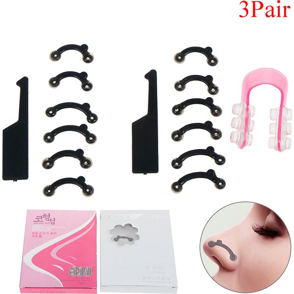 6PCS/Set 3 Sizes In 1 Beauty Nose Up Lifting Bridge Shaping Clip Nose Reshaper Massage Tool No Pain Face Corrector Tool Kit