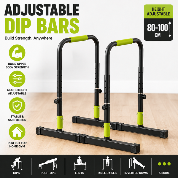 Höhenverstellbare Dipstangen, freistehende Parallelstangen für Dips, Liegestütze, L-Sit-ups, Knieheben und Krafttraining mit Körpergewicht, kompaktes Heim-Fitnessgerät für Calisthenics, Krafttraining
