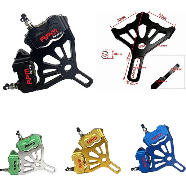 RPM Motorrad Doppel-Hinterradbremszange mit Adapterhalterung für Talaria Surron Yamaha Suzuki Keeway Honda KTM Pitbike