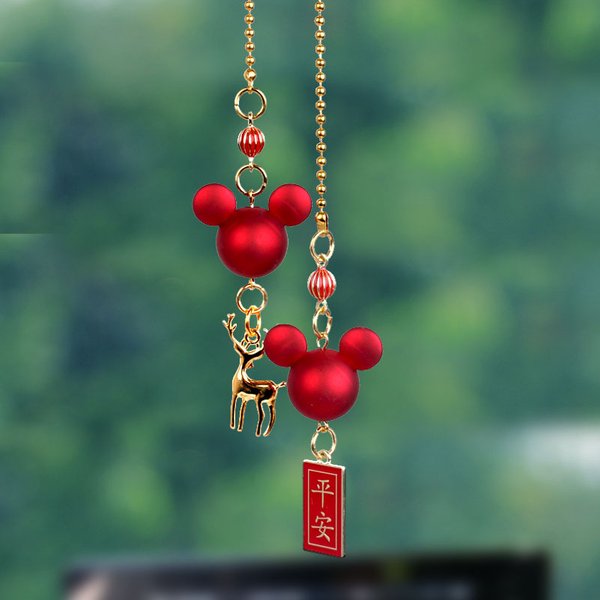 Pendentif de décoration intérieure de voiture, tête de Mickey mignonne, pendentif de rétroviseur, décoration pour produits de voiture, accessoires d'intérieur de voiture
