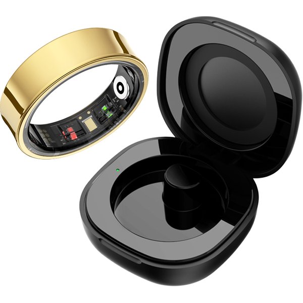 R09 anneau intelligent hommes femmes avec étui de chargement, fréquence cardiaque sang oxygène, moniteur de température de la peau, étanche 5ATM pour Android iOS