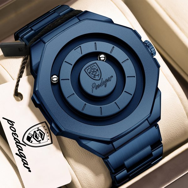 POEDAGAR Top Kreative Herren-Armbanduhr, Modische Wasserdichte Edelstahl-Herrenuhr, Quarz, Neue Business-Herrenuhren, Reloj Hombre