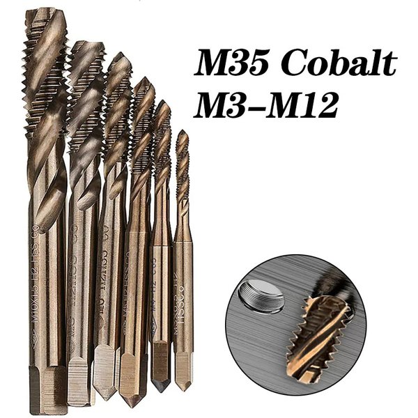 1 Stücke M3-M12 HSS-Co Kobalt M35 Maschine Spiralflöten Wasserhähne Metrisches Gewindebohrer Rechtsgewinde Stecker Gewindebohrer