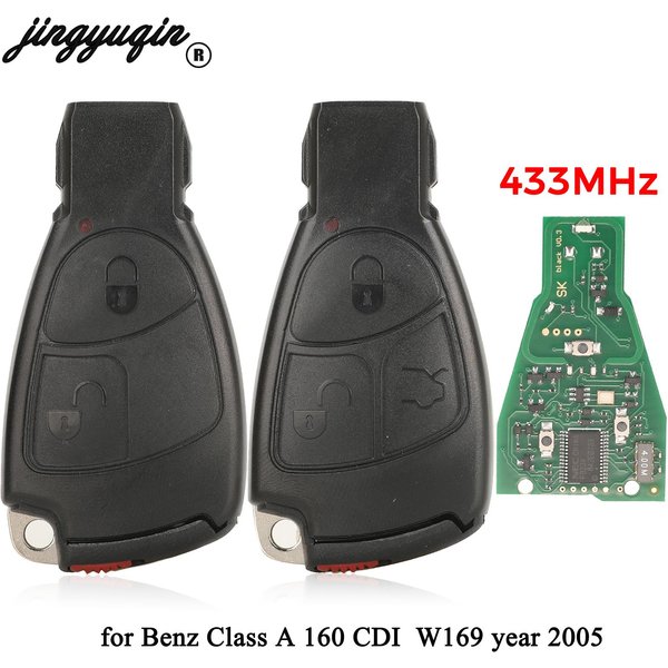 Jingyuqin – clé de voiture télécommandée à 2/3 boutons, 433Mhz, pour Mercedes Benz classe A 160 CDI W169 année 2005