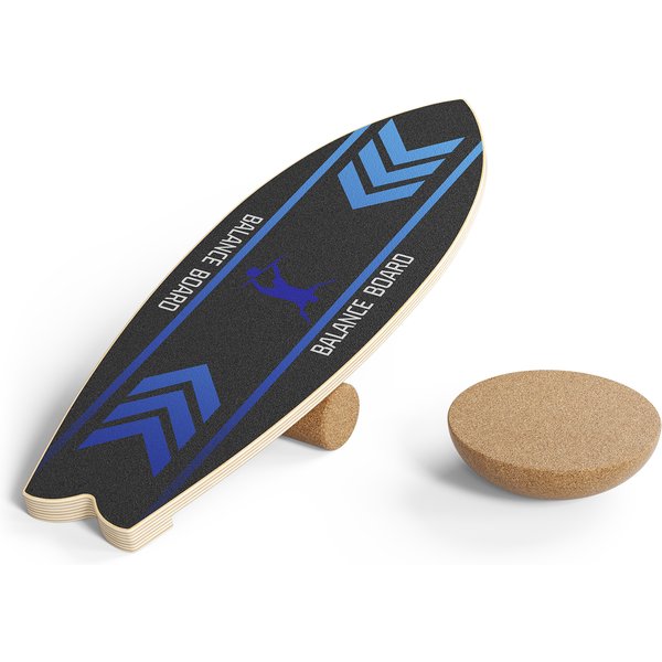 Planche d'équilibre en bois, planche de skateboard d'intérieur Sportneer, planche de surf d'intérieur, planche à figures et planche d'équilibre pour enfants et adultes