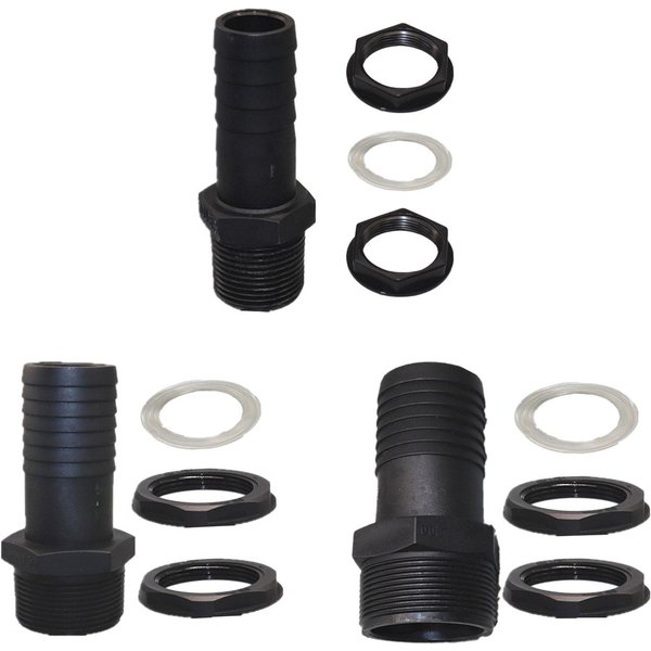 Buse de tuyau de baril de pluie, optique durable, filetage externe avec rondelle, conduit de baril pour étangs, aquariums, réservoirs d'eau