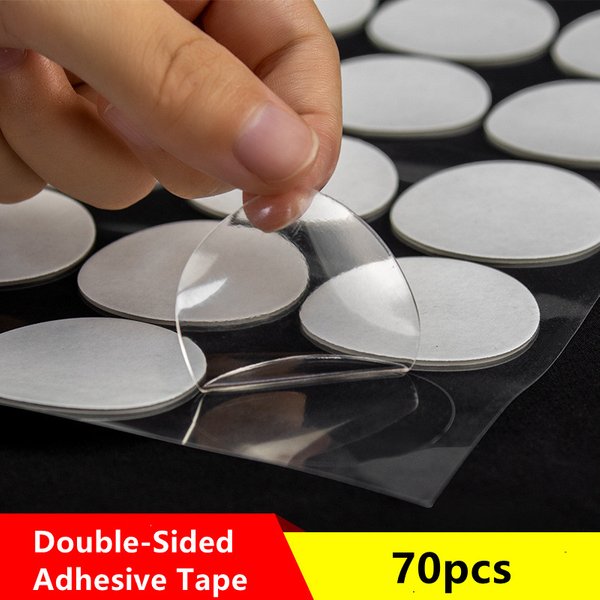 50/70 Stück Nano-Gel-Matte, transparentes Klebeband, rund, spurlos, abnehmbar, klebrig, doppelseitiges Klebeband für DIY-Handwerk, Poster, Hand, Dezember