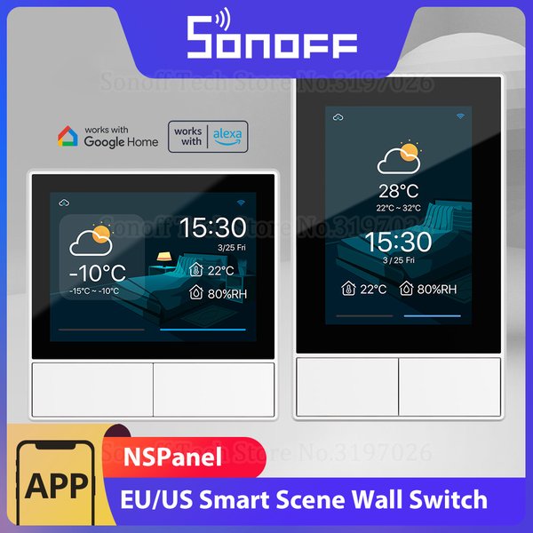 SONOFF NSPanel HMI LCD Smart Scene Weißer Wandschalter EU/US-Thermostat All-in-One-Steuerung über eWeLink APP Unterstützt Alexa Google