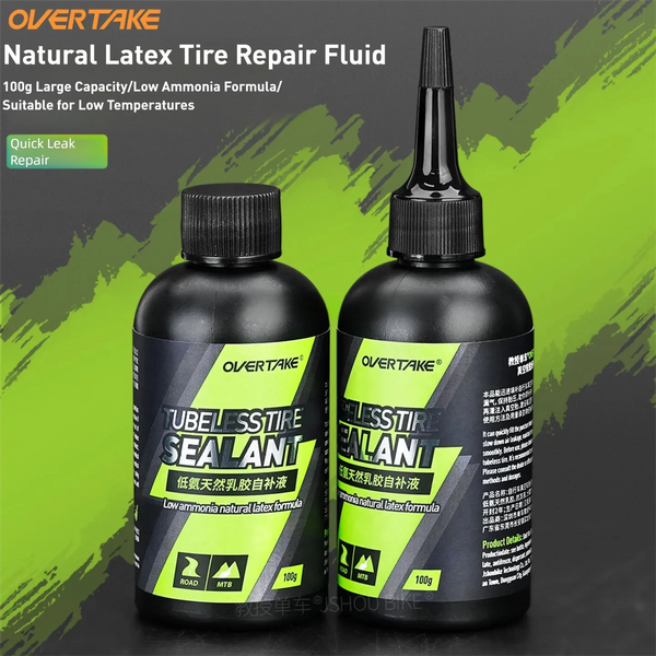 OVERTAKE 1/2/5 Flaschen MTB/Rennrad Pannenreparatur Reifendichtmittel für Tubeless Naturlatex Niedriges Ammoniak Fahrradzubehör
