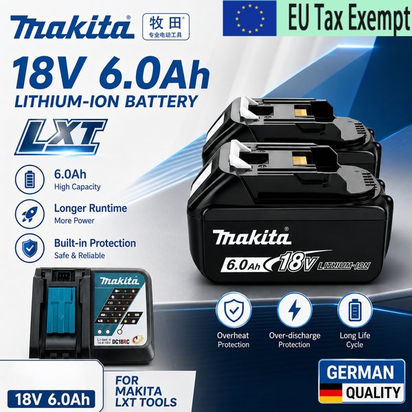 Original Makita 18V 6,0Ah Lithium-Ionen-Akku für LXT-System DHR140 DAS180 DHP489 DDF487 DGA404 DTD173