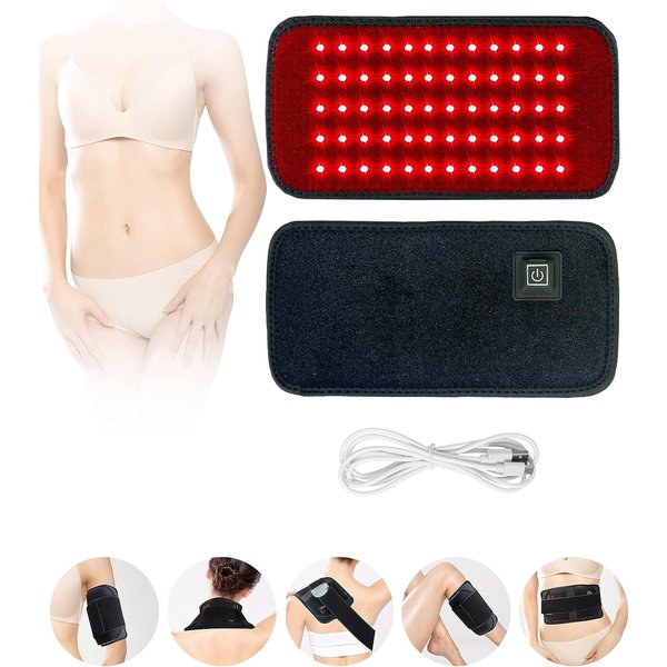 60 LEDs Rot- und Infrarot-Lichttherapiegürtel 850 nm 660 nm Rückenverbrennung Fettwickel Schlankheitsmaschine Taille Wärmekissen Ganzkörper