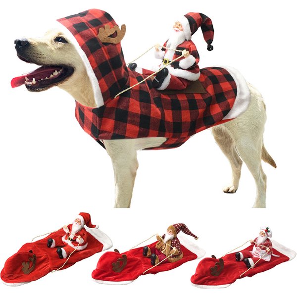 Costume de père noël pour chien, vêtements de noël pour animaux de compagnie, Costumes de Cosplay pour animaux de compagnie, tenue pour petits, moyens et grands chiens et chats