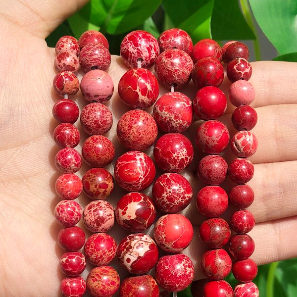 Perles de jaspe impérial de sédiments de la mer rouge pour la fabrication de bijoux, vente en gros, 4 6 8 10mm