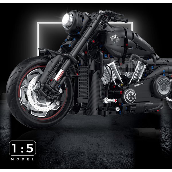 2000 + sztuk Super wyścigi ciemny motocykl klocki techniczne Model motocykla MOC zestawy klocków prezenty dla chłopców dorosłe dzieci DIY zabawki 1:5